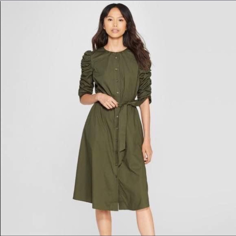 Who What Wear Green Shirt Dress